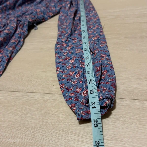 3/$10 La Beca Girls Blue and Pink Floral Long Sleeve Midi Dress - Picture 7 of 9